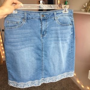 Westport 1962 denim skirt with lace edging